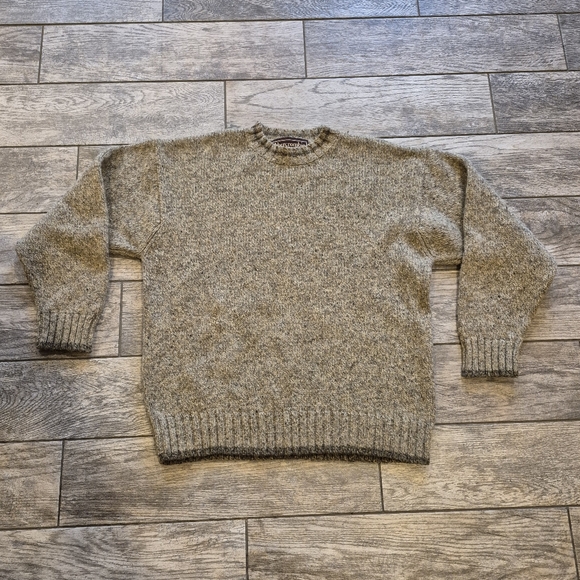 Abercrombie & Fitch Other - Vintage 90s Abercrombie & Fitch Shetland Wool Sweater XL Heavy Knit Grey Oatmeal